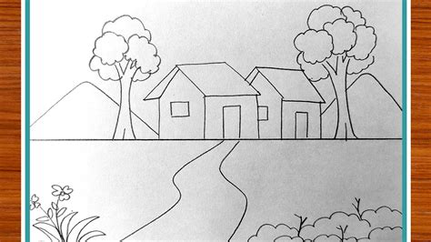 How to Draw Village step by step for beginners .